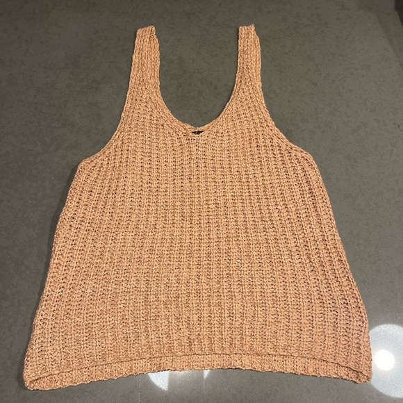 Women's Tan Knit Tank Top - Picture 1 of 1